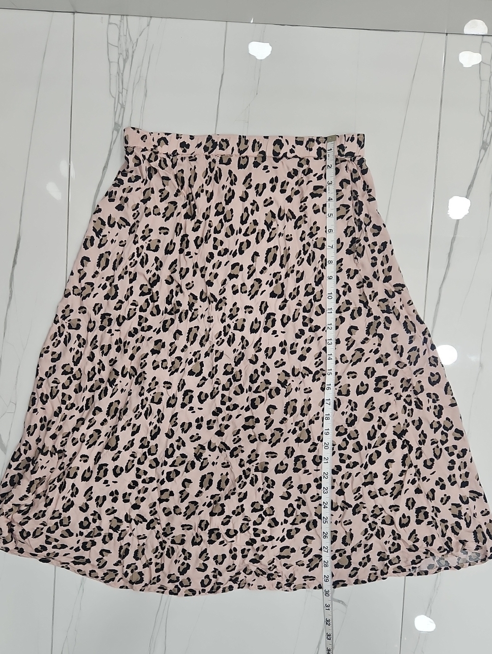 Philosophy Beige and Black Leopard A-Line Skirt